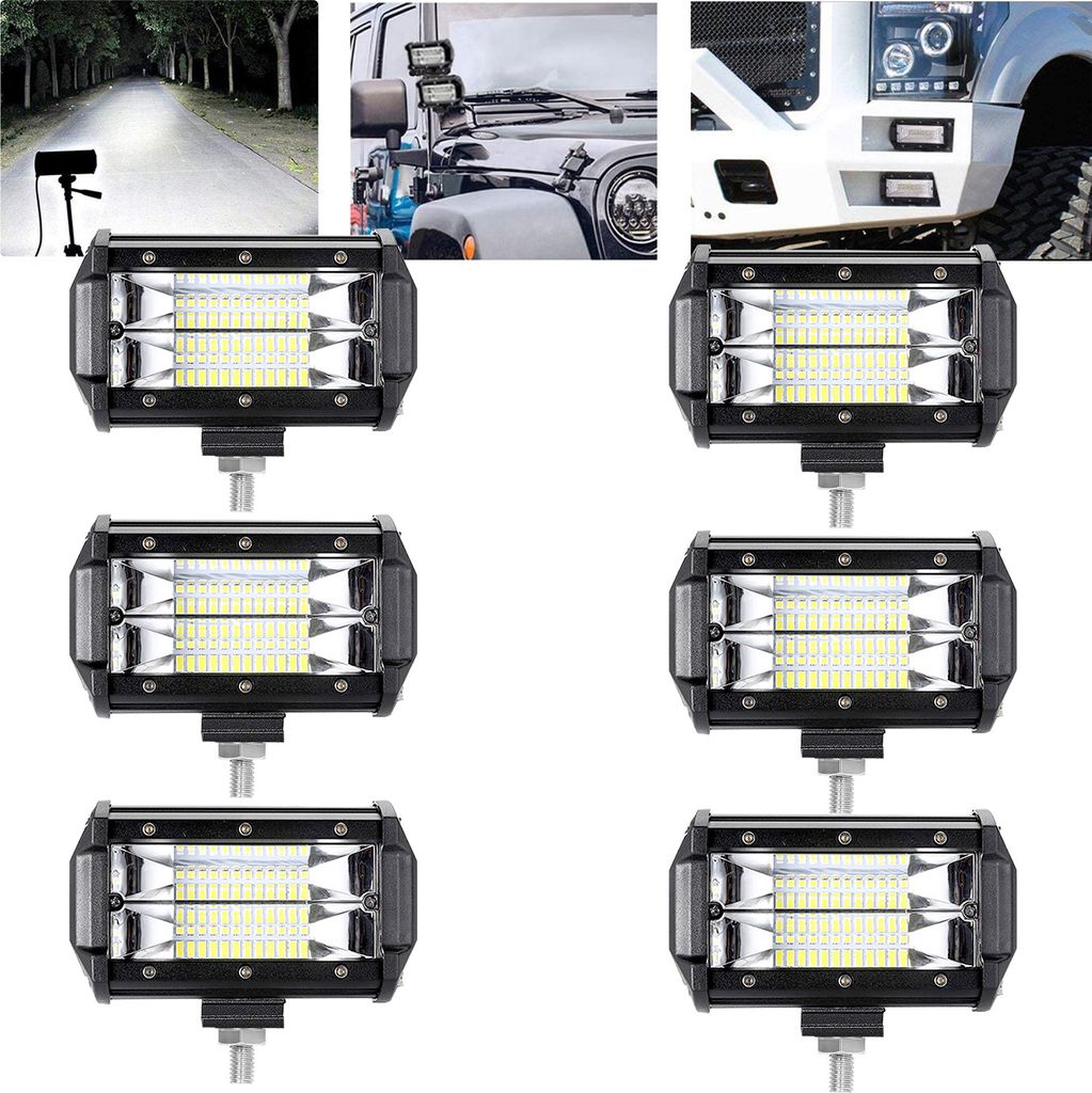 LARS360 6ks 72W LED pracovní světlo do auta Combo černé Obrázek produktu 