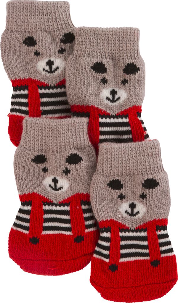 Kerbl Pfotenschutz Hundesocken Bruno L, grau/rot; 81420