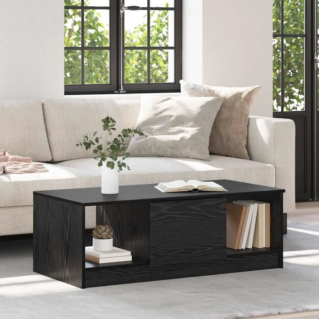 Maison Exclusive - Tavolino nero effetto rovere 102 x 50 x 36 cm Materiale ligneo