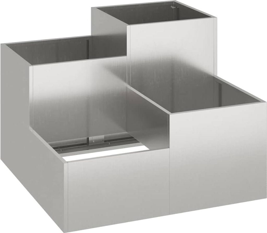Gartenblumentopf Silber 100 x 100 x 60 cm Edelstahl