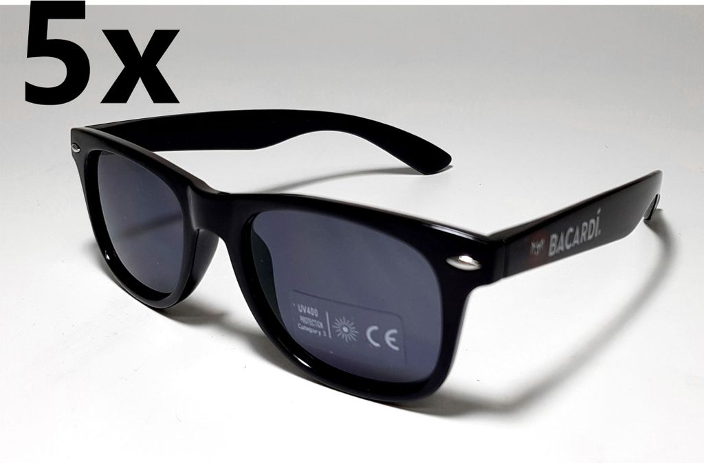 Bacardi Sonnenbrille Nerd Brille UV 400 Schutz - 5er Set Produktbild 
