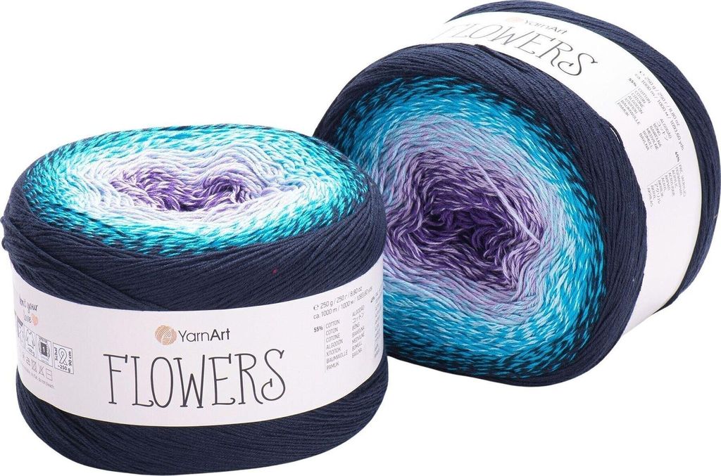 Yarn Art Flowers 254 Blue Purple Pletacia priadza Obrázok produktu 