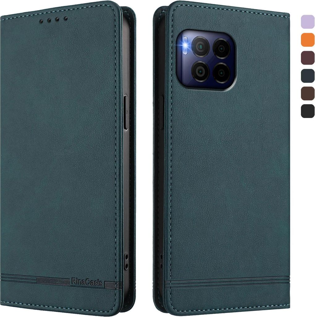 Hülle für T-Mobile REVVL 7 Pro, Retro Kunstleder Ständer Klapphülle mit Kartenfächer und Magnetische Grün