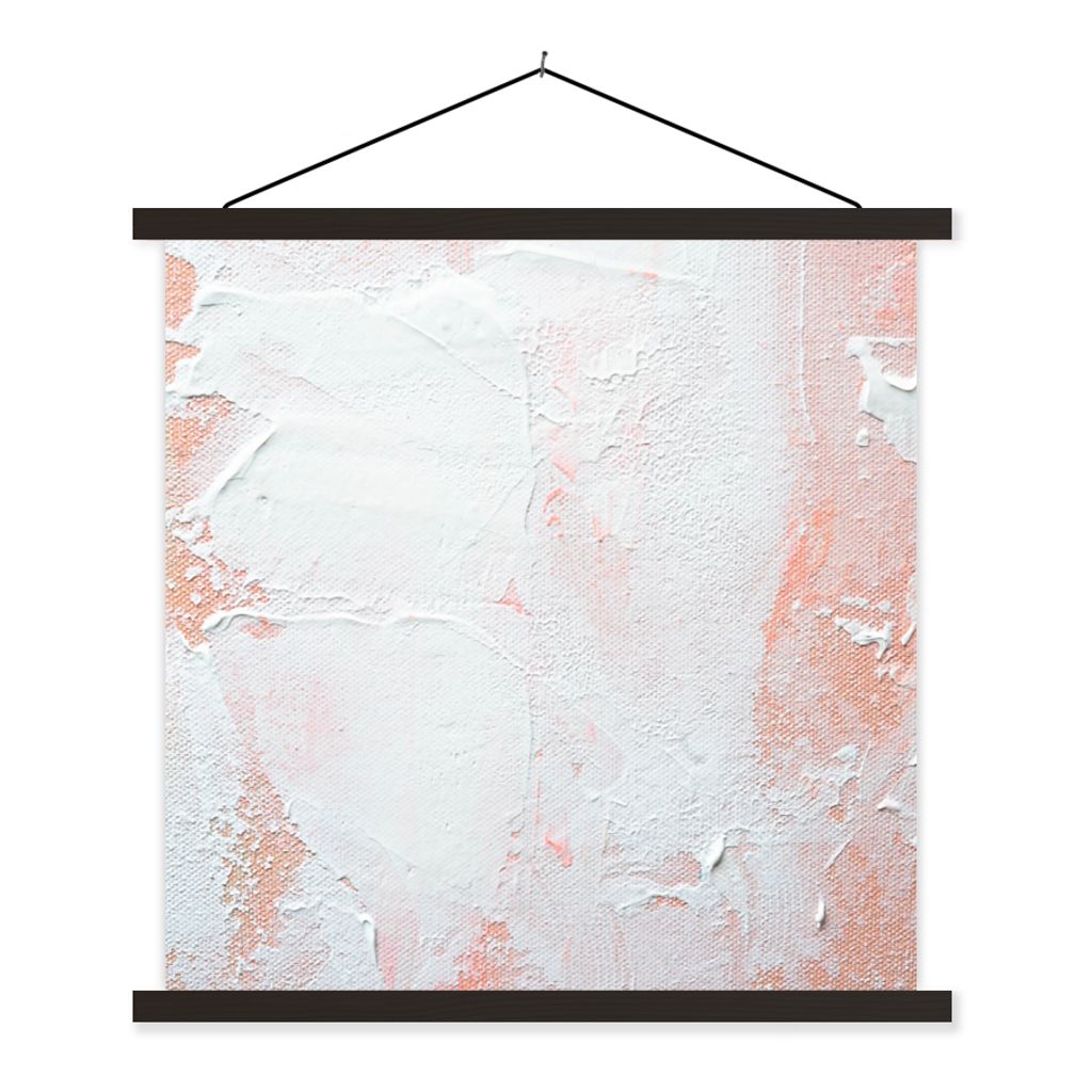MuchoWow Textilposter Malerei - Abstrakt - Design 120x120 cm mit schwarzem Rahmen - Aufhängungsset