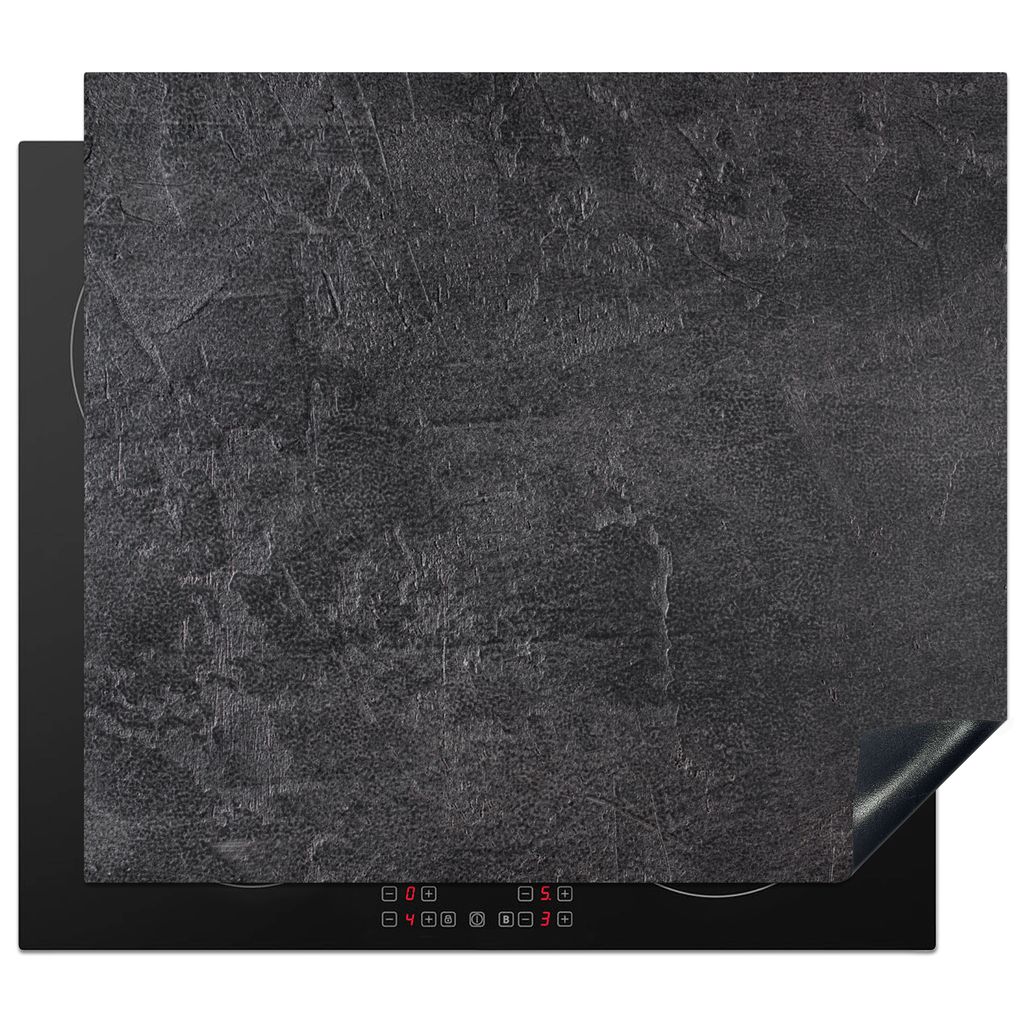 KitchenYeah Herdabdeckplatte Schiefer - Beton - Naturstein - Grau - Industrie , 57x51cm, Küche Deko, Glaskeramikkochfeld Herdabdeckung, Abdeckpl...