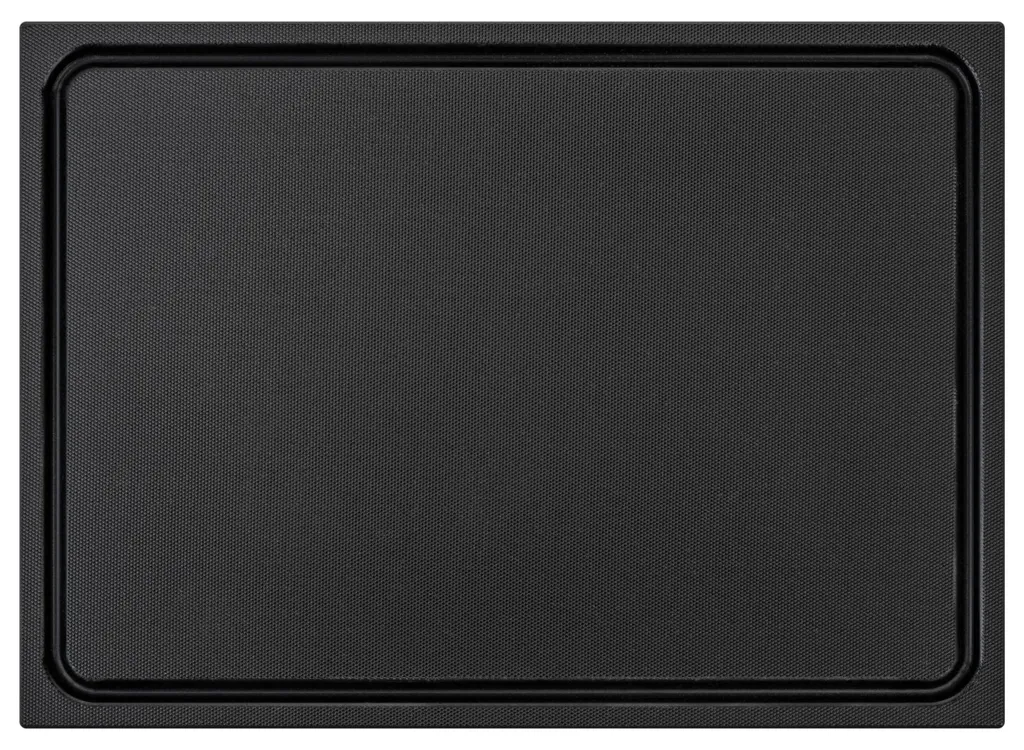 Planche à découper noire 45x30x2 cm extra-épaisse avec rigole à jus