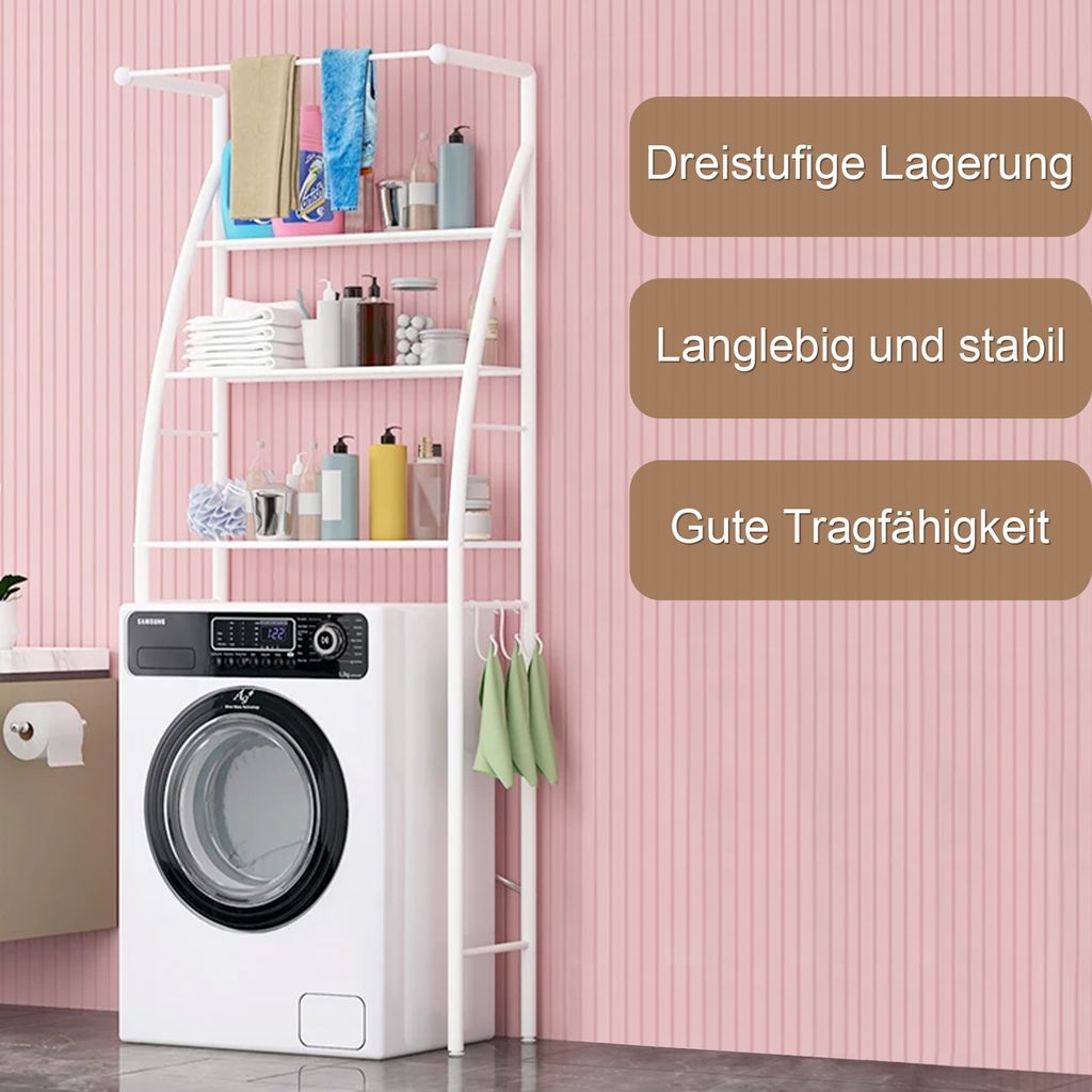 Badregale, 3-stufiges Badezimmerregal, vertikales Regal mit Produktbild 2