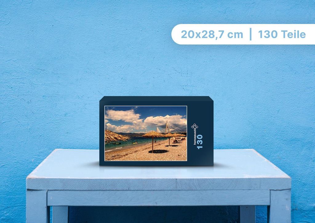 hansepuzzle 107863 - Strandlandschaft Puzzle, 130 Teile, Natur, 28,7 x 20,0cm mit hochwertiger Aufbewahrung, Kartonbox & Beutel