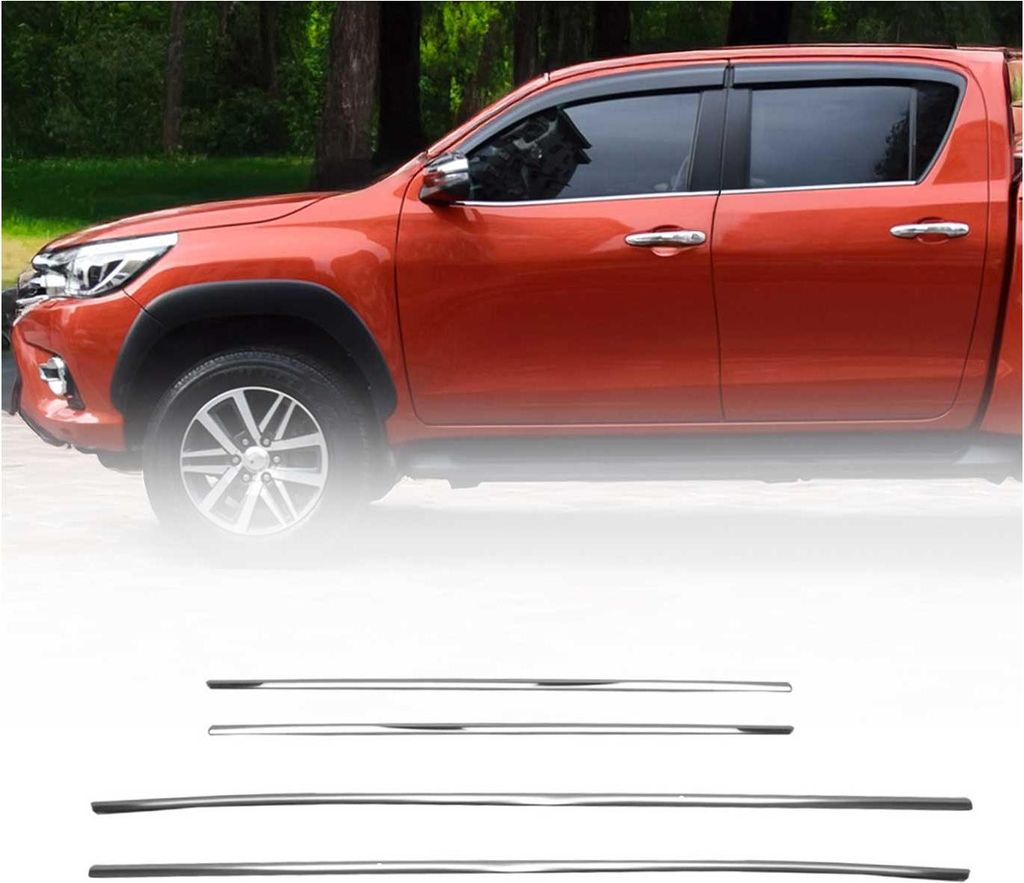 Modanature per finestre per Toyota Hilux 2015-2025 in Immagine del prodotto 