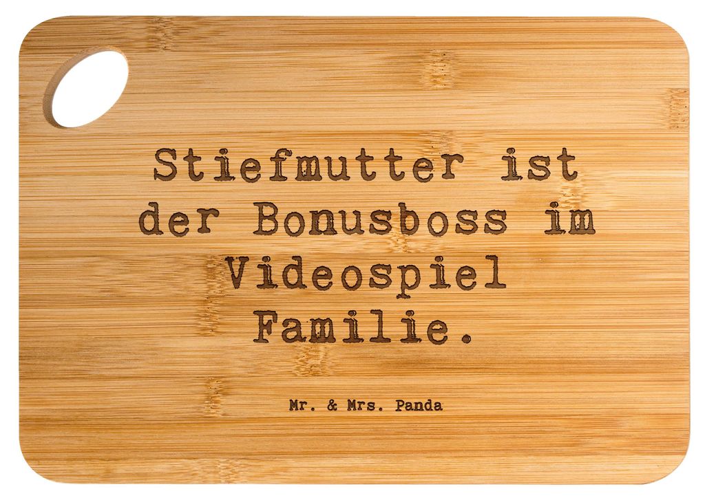 Mr. & Mrs. Panda Frühstücksbrett Spruch Stiefmutter Bonusboss - Transparent - Geschenk, Schneidebrett, Liebe für, Herausforderung, Brett, Jubil...