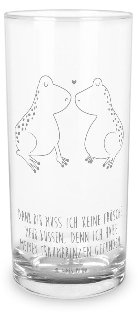 Mr. & Mrs. Panda Tumbler Frosch Liebe 400 ml - Transparent - Geschenk, Pärchen, Kuss, Longdrinkglas, Freundin, Glas, Wasserbecher, Frösche, Cockt...