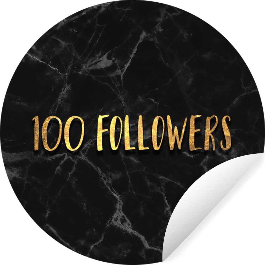 MuchoWow Runde Wandtattoo - Wandsticker Tapete Aufkleber Soziale Medien - Instagram - Gold - Marmor Ø 30 cm Selbstklebend und Repositionierbar -...