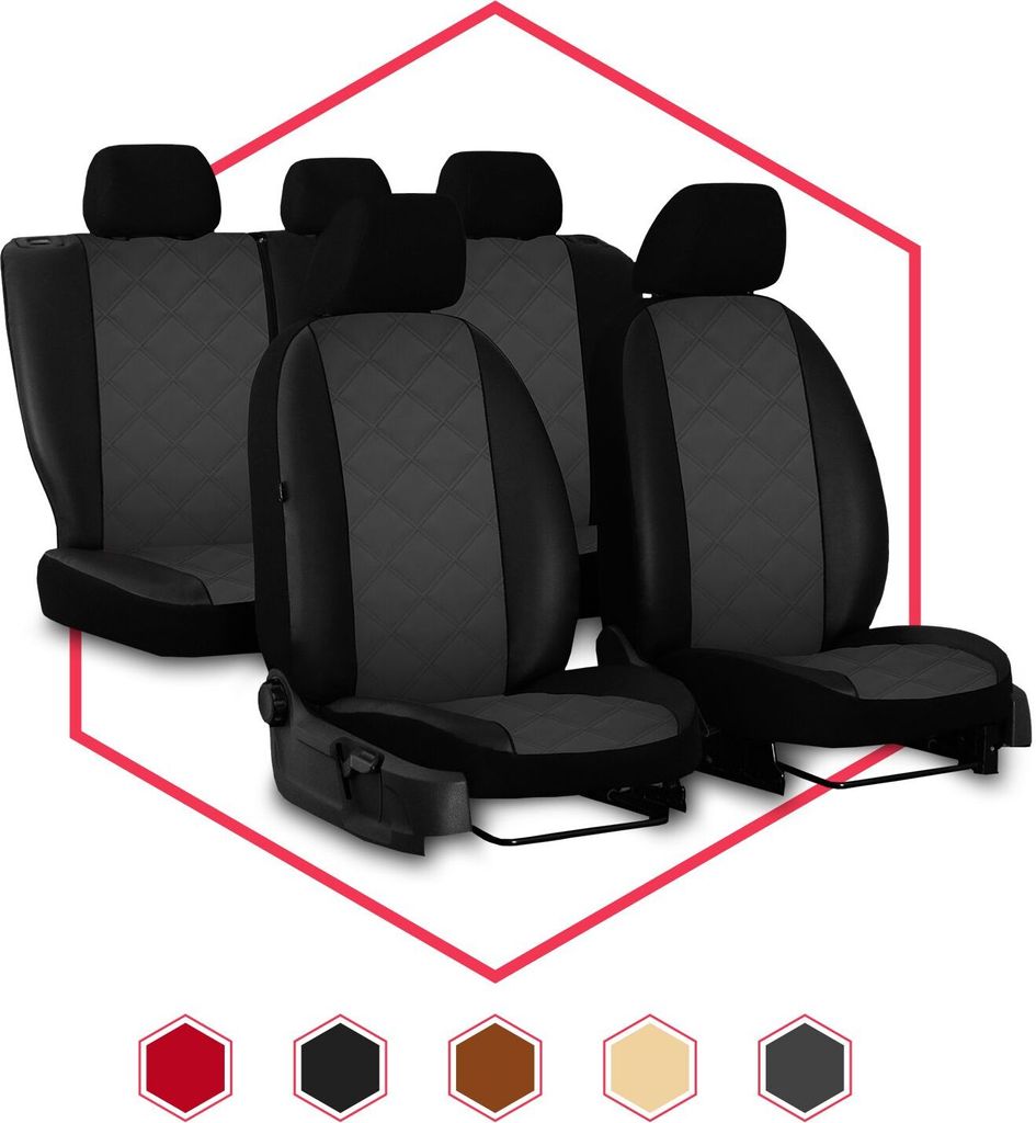 Sitzbezüge Auto Universal Schonbezug Sitzschoner für Volkswagen Polo IV Grau Set