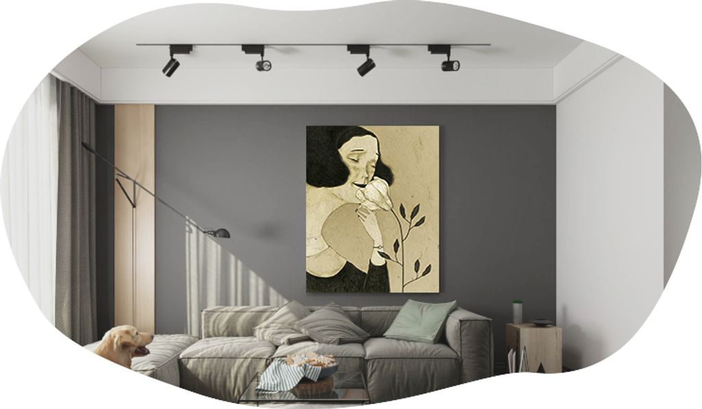 Wandspiegel Tranquil, assymetrisches Design, transparent, 52x89cm, 8874