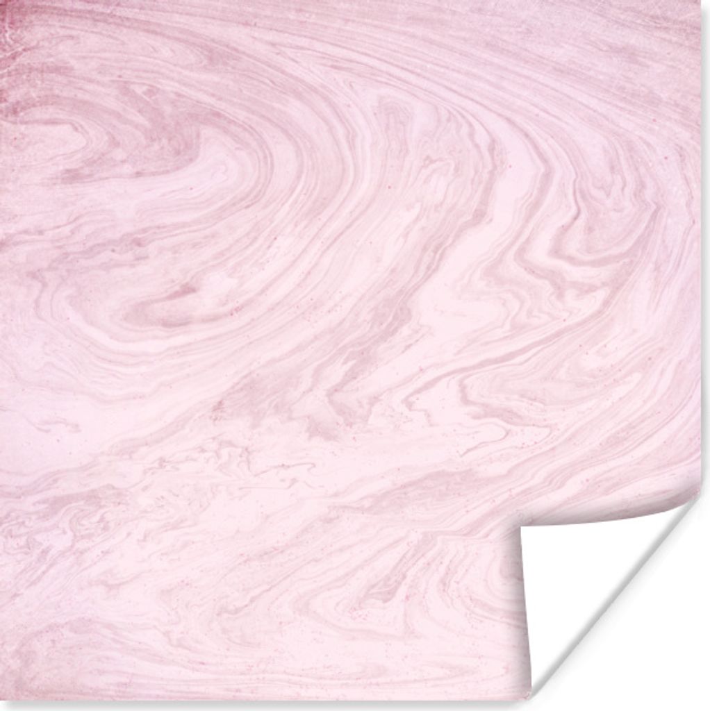 MuchoWow Poster Marmor - Rosa - Muster 100x100 cm - Babyzimmer