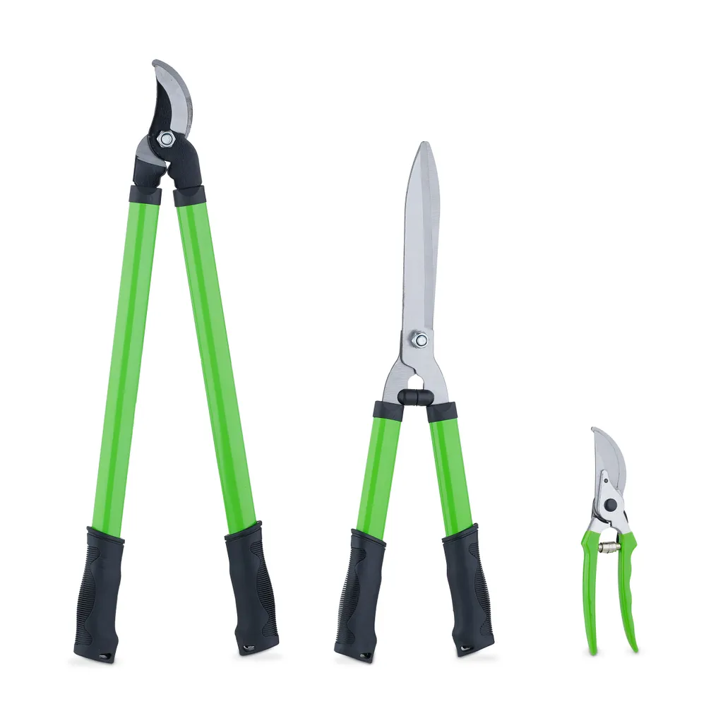 set di forbici da giardino relaxdays da 3 pezzi