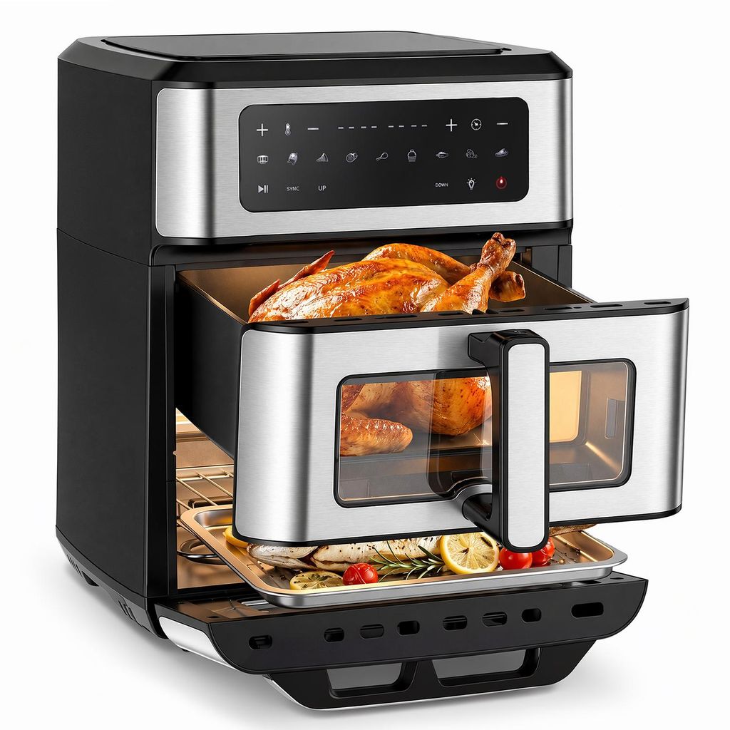 Heißluftfritteuse 2 Kammern, Airfryer mit Pizzaprogramme, 9 Produktbild 