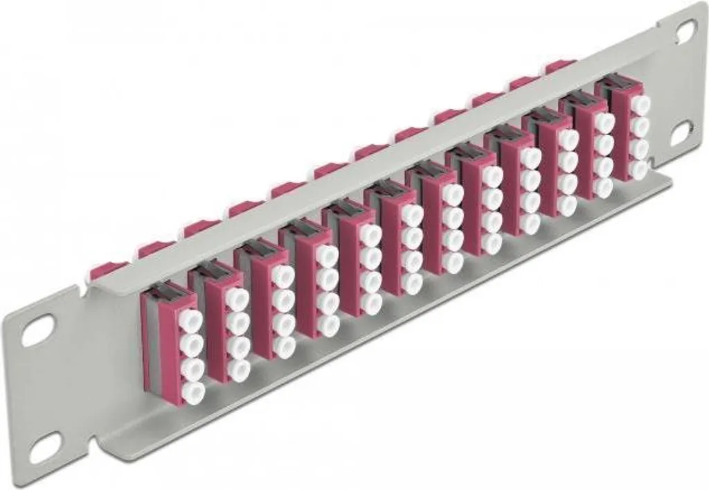 Panneau de brassage fibre optique 10 pouces 12 ports LC Quad DELOCK