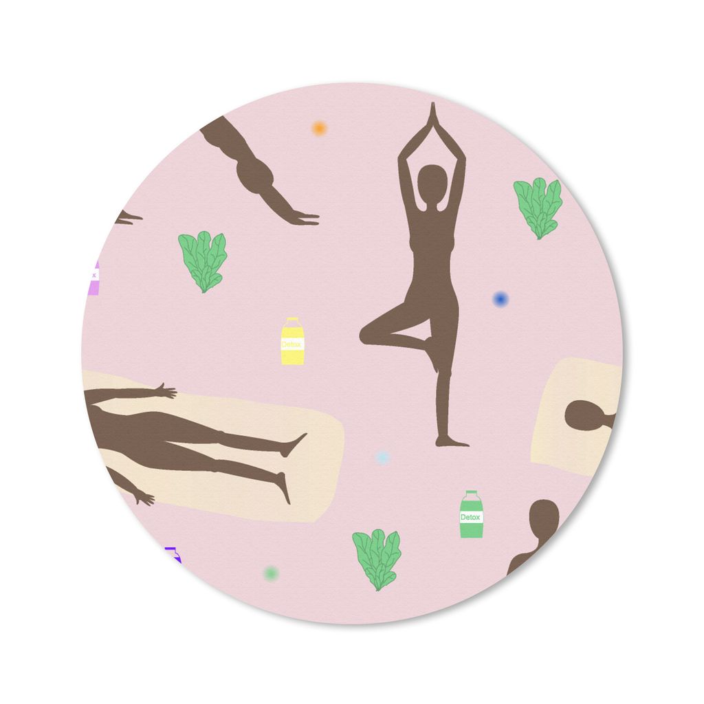 MuchoWow Mauspad Mousepad Yoga - Zen - Verhaltensmuster 20x20 cm - Mousepads - Maus Mat - Pad - Mausunterlage - Schreibtischmatte
