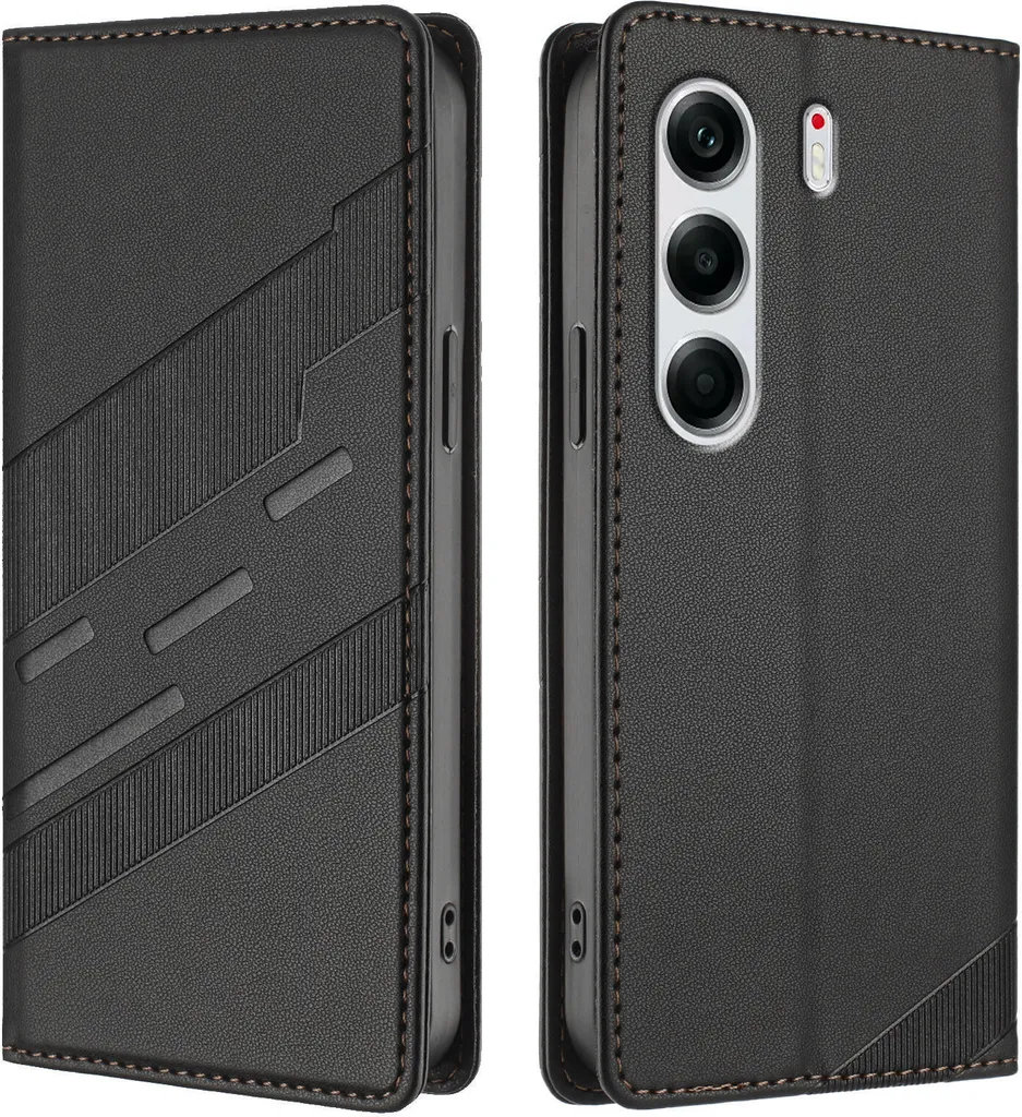 Cover Tecno Camon 40 Pro 5G Schwarz - Protezione Blindata e Wallet