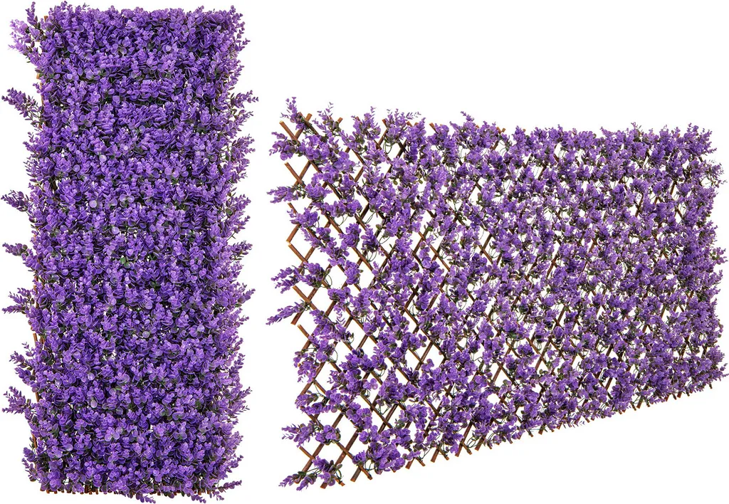 Mur Végétal Artificiel 180x90cm avec Feuilles d'Eucalyptus et Osier Lilas