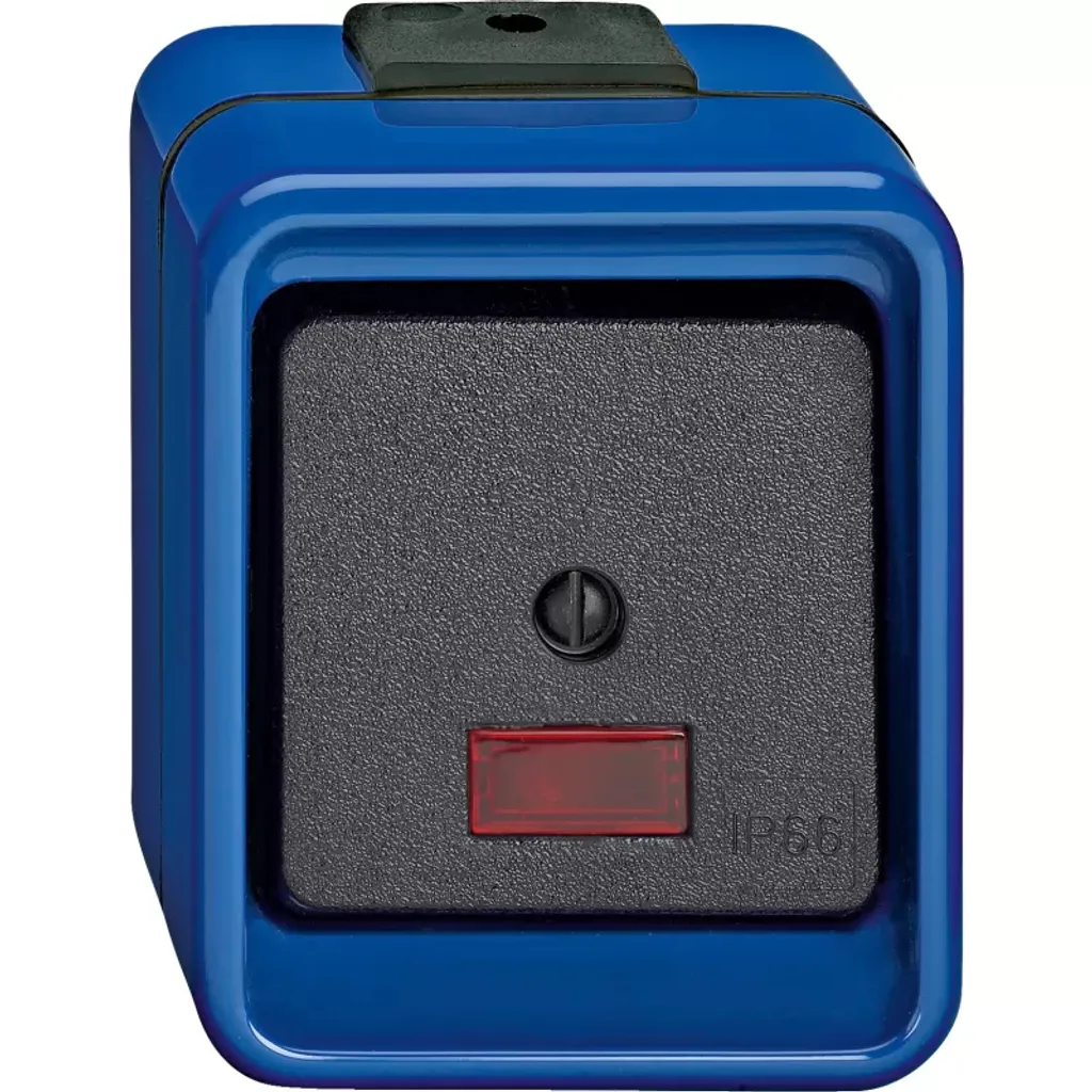 Merten 375975 interrupteur unipolaire 1P robuste en noir et bleu