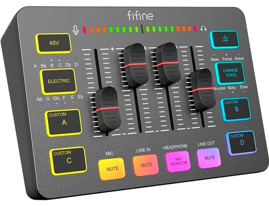 FIFINE SC3 - Mélangeur audio RGB - Noir Image du produit 