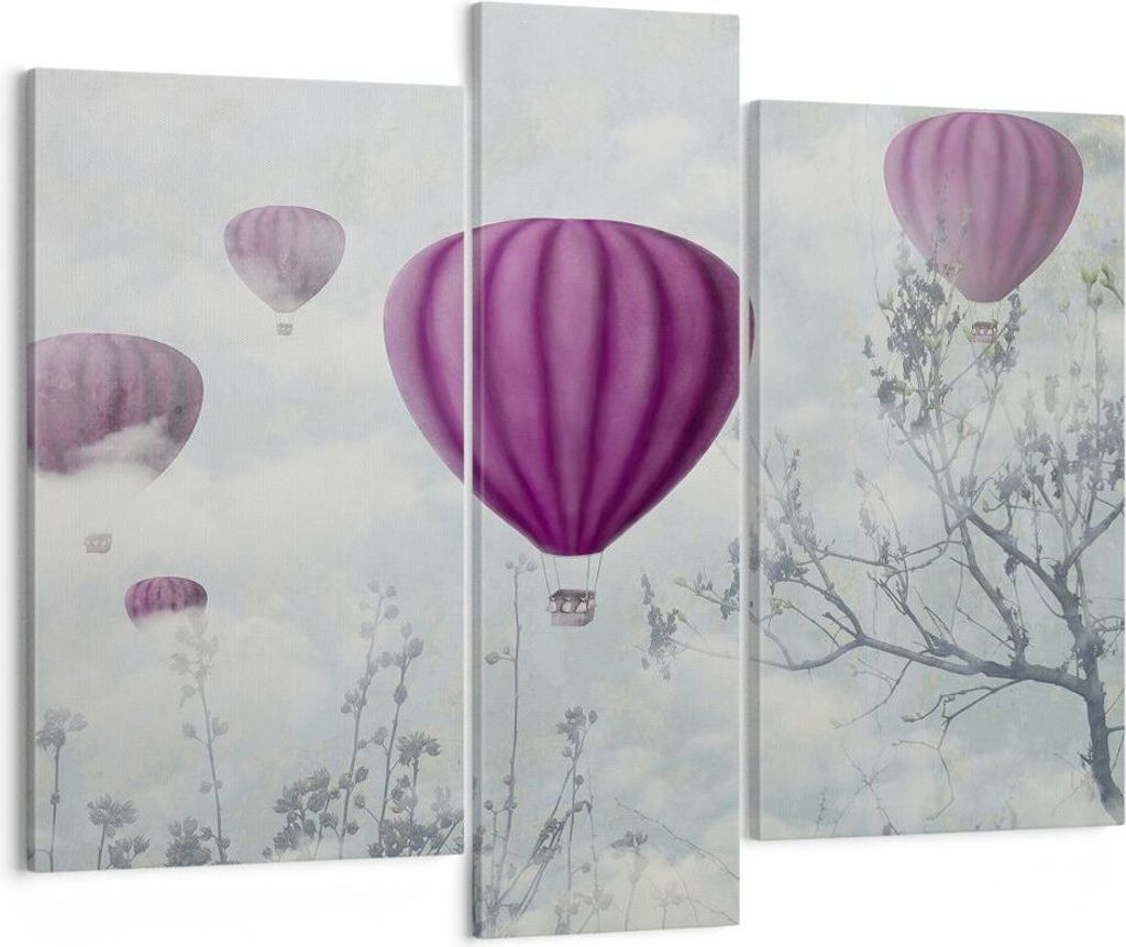Bild auf Leinwand - Leinwandbild - Ballon Baum Flug - 95x80cm - Wand Bild - Wanddeko - Wandbilder - Leinwanddruck - Bilder - Kunstdruck - Wanddekor...