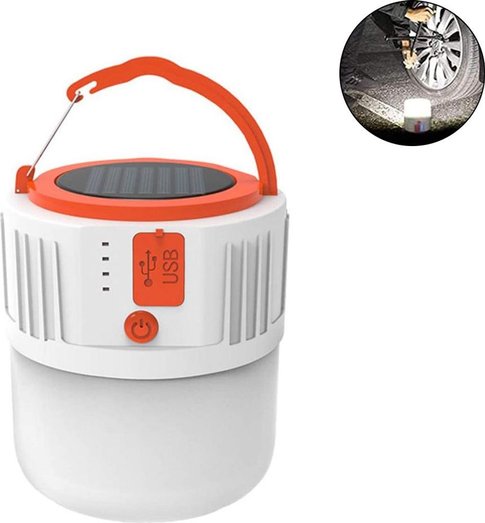 Wiederaufladbare LED-Campinglaterne, Powerbank 2400mAh, Solar-Campinglampe mit Fernbedienung, wasserdicht (IPX45), 5 Lichtmodi für Notfälle bei S...