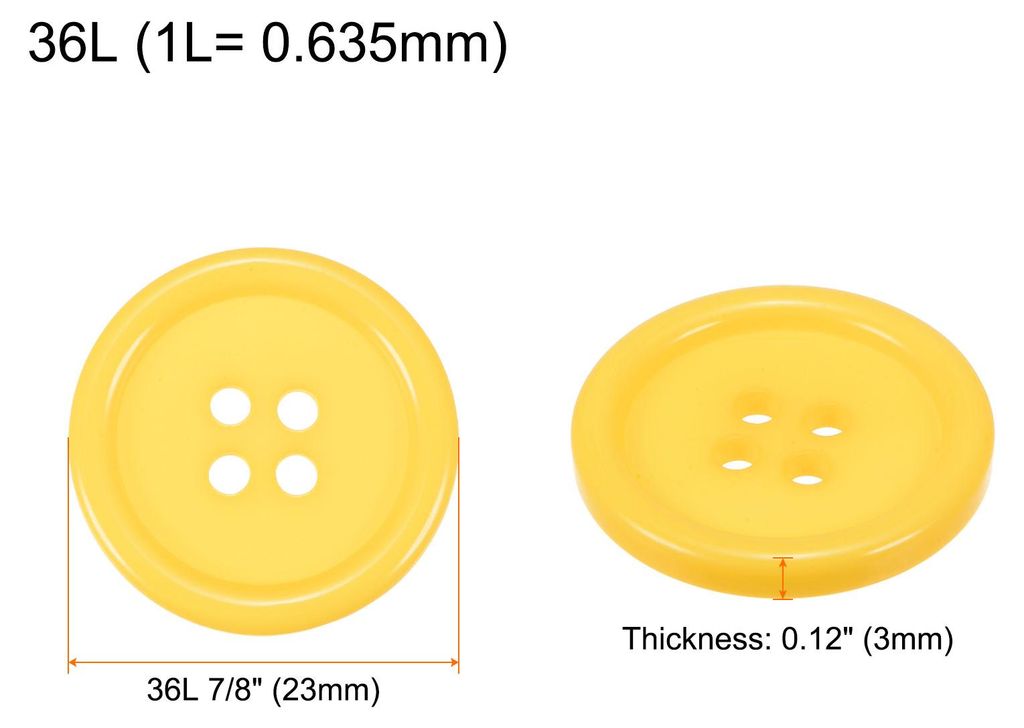 20 Stš¹ck Kn?pfe 23mm Bastelkn?pfe Gelb N?hkn?pfe Harz Rund Flach 4-Loch Kunststoffkn?pfe fš¹r N?hen DIY Handwerk Scrapbooking Dekorieren Kleid...