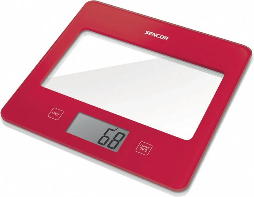 Bilancia da Cucina Sencor SKS 5034RD Digitale Rossa - Slim & Glass