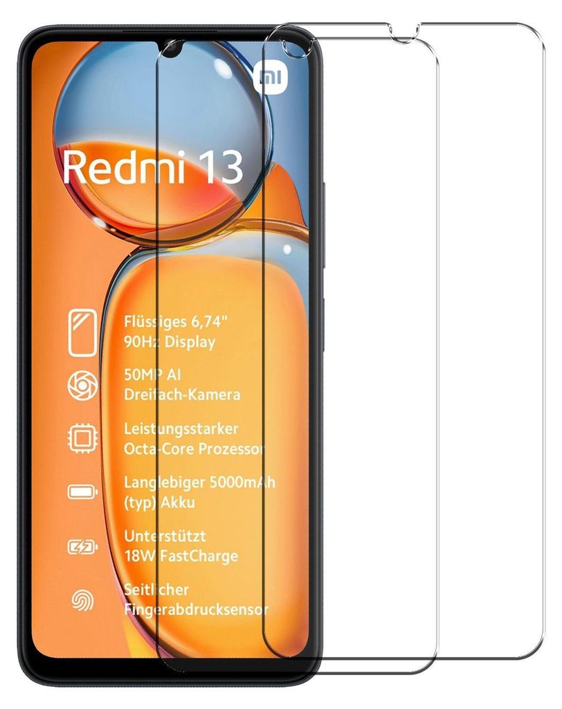 2x pellicola protettiva per Xiaomi Redmi 13 protezione Immagine del prodotto 