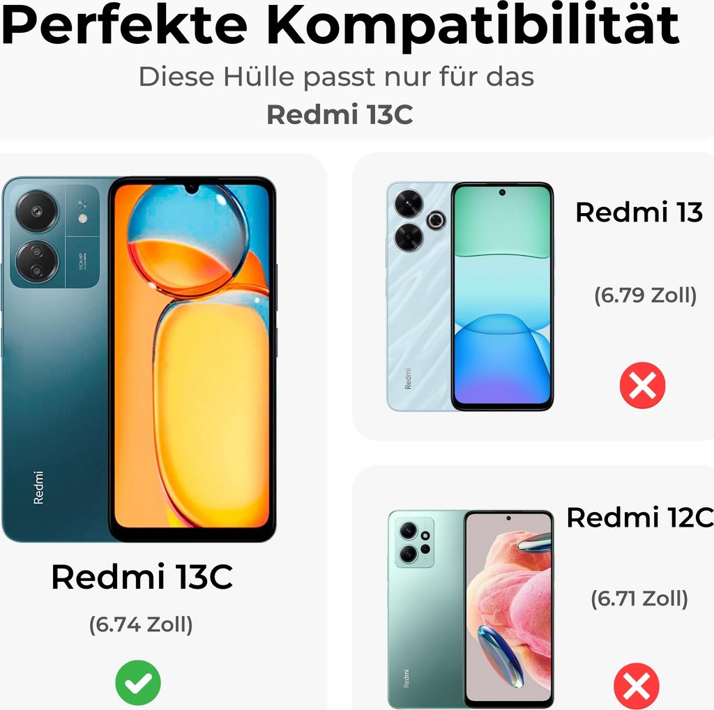 Hülle Xiaomi Redmi 13C /Poco C65, Handy Tasche Handyhülle Produktbild 2