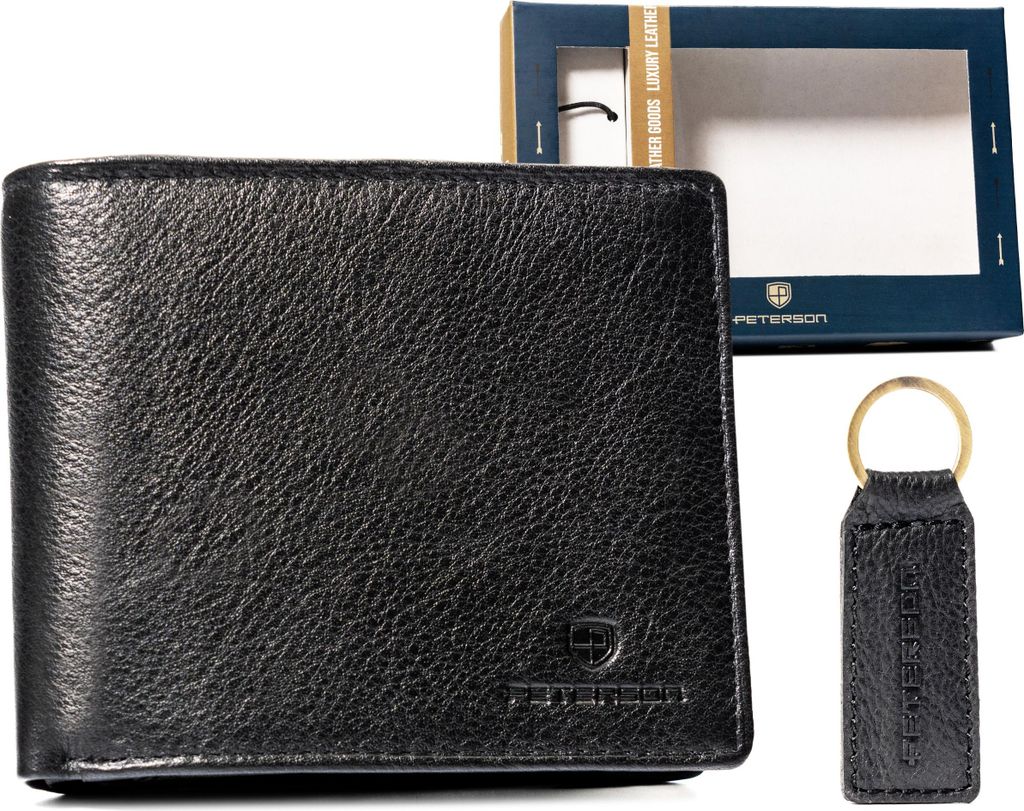 Peterson Portemonnaie-Set mit Schlüsselanhänger Siootta schwarz One size