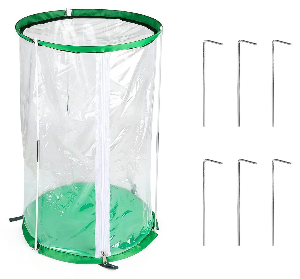 Kleines Gewächshaus (55 cm x 30 cm), PVC-Gewächshaus zur Schädlingsbekämpfung und zum Pflanzenschutz, tragbar, mit 6 Bodenankern für Topfpflan...