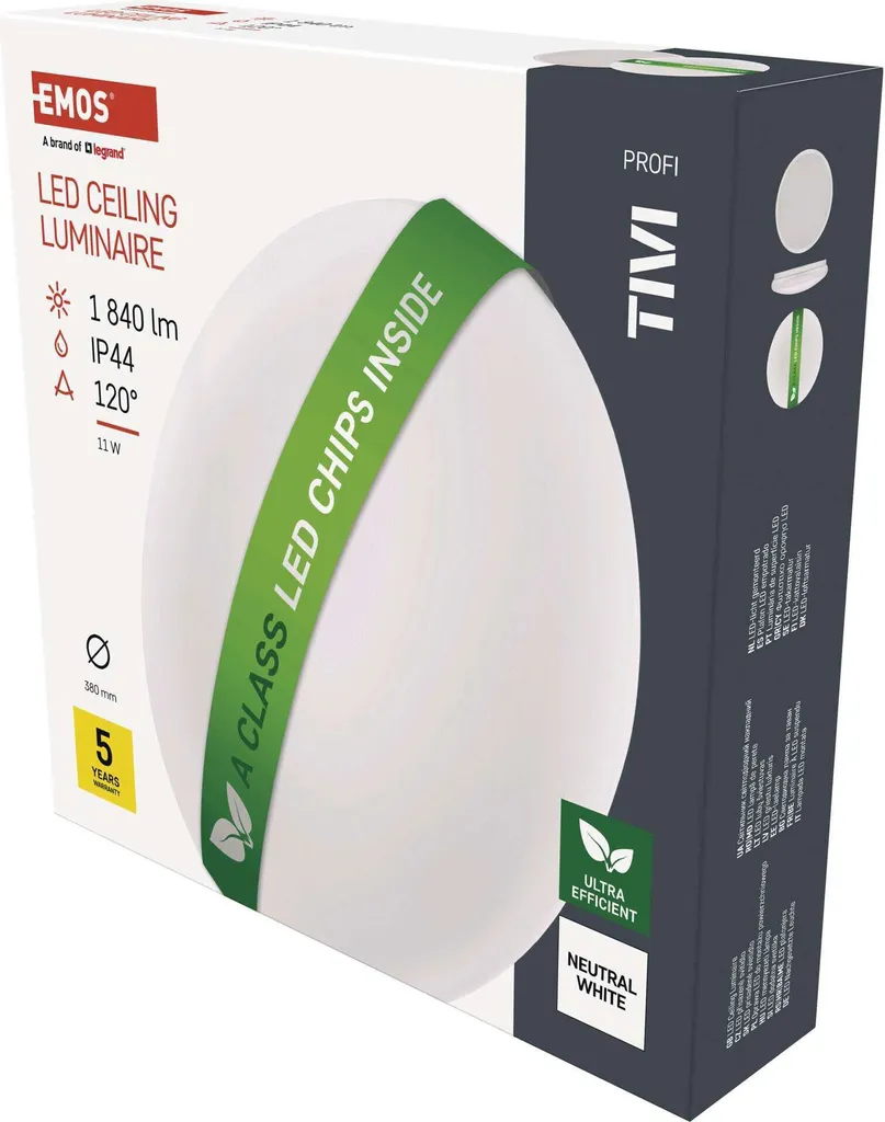Plafoniera LED EMOS TIVI 11W IP44 ZM3407 | Luce Naturale 1840lm Bagno