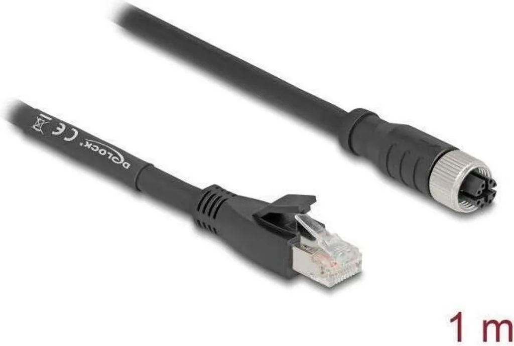 Delock 80589 Cavo Ethernet Industriale M12-X Femmina a RJ45 1m S/FTP