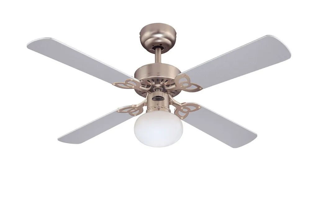 Ventilatore da soffitto Vegas Alluminio 105 cm con luce e catenelle