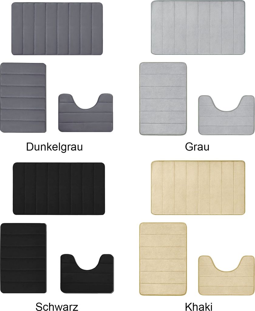 OKWISH 3 Stück Badteppich Badematten Set Waschbar Produktbild 5