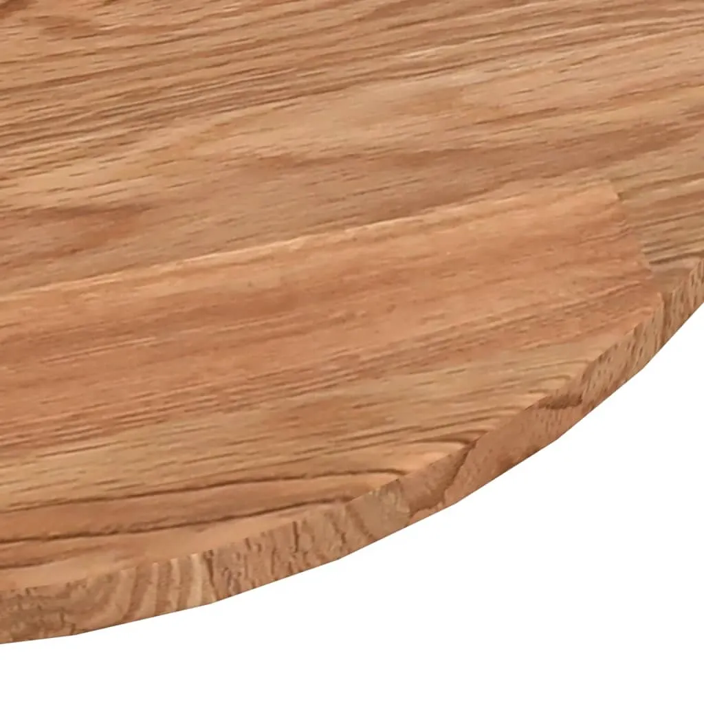 Piano Tavolo Rotondo Rovere Antico Marrone 80cm | Legno Massello Vero - 3
