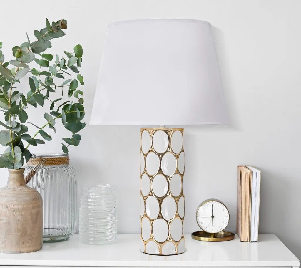 Lampe de Table Décorative Glam Carv Idéale pour Console et Buffet