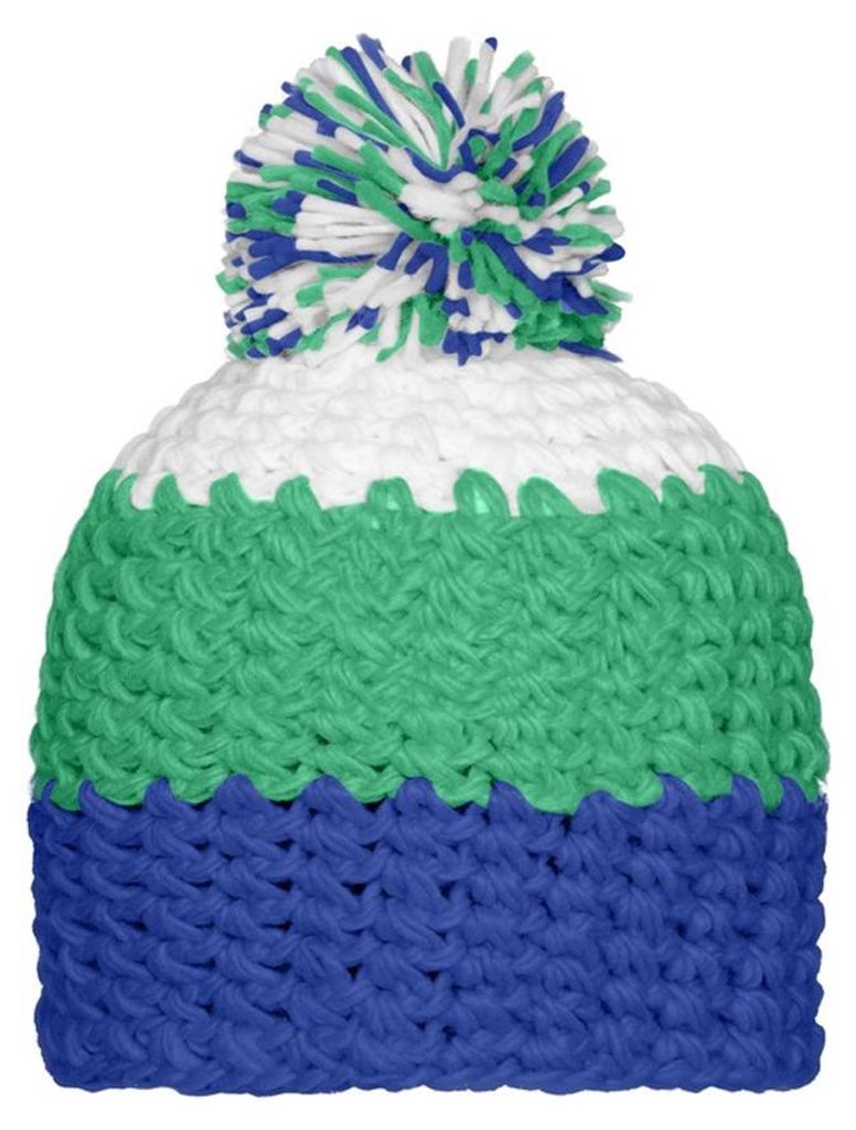 Myrtle Beach - Kappe LT2342 (Einheitsgröße) (Aquablau/Limone/Weiß)