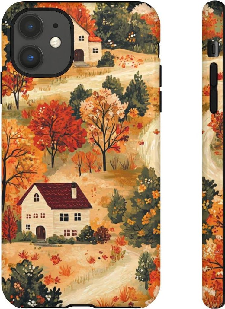Herbstliche Landschaft mit Häusern – Hülle Kompatibel mit iPhone 11