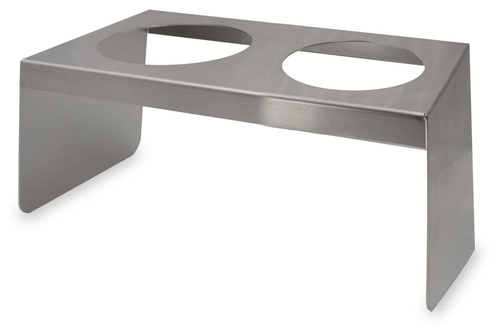 Futterstation für 2 Näpfe Ø je 18 cm / Länge 54,5 cm / Breite 24 cm / Höhe 22 cm