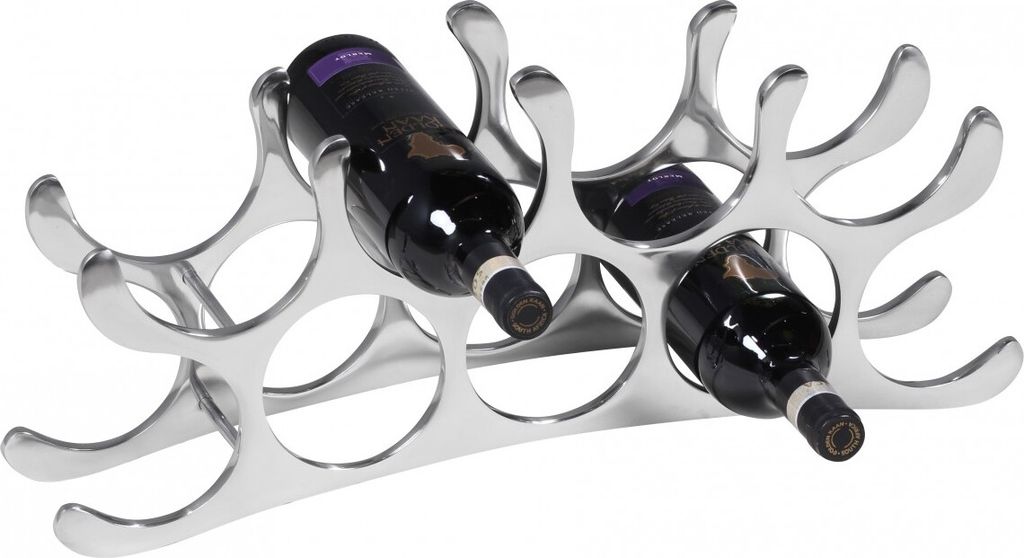 Wohnling Design Weinregal aus Aluminium Flaschenregal für 9 Produktbild 