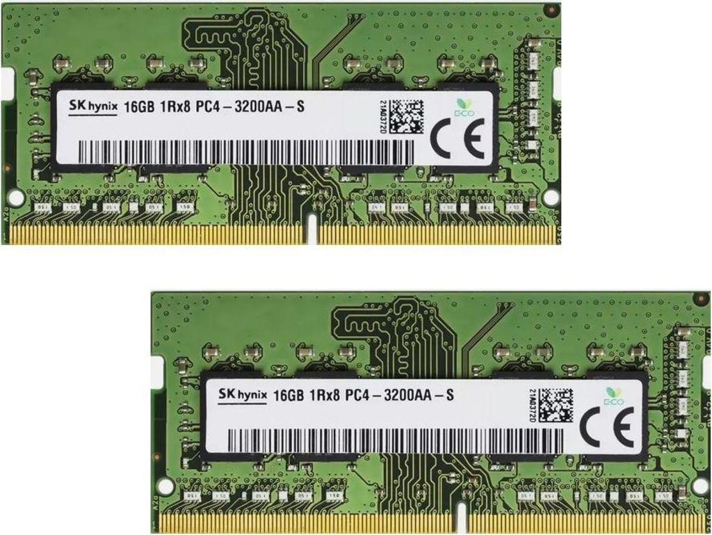 SK Hynix 32Gb 2x 16GB SODIMM DDR4 3200 PC4 1Rx16 Produktbild 