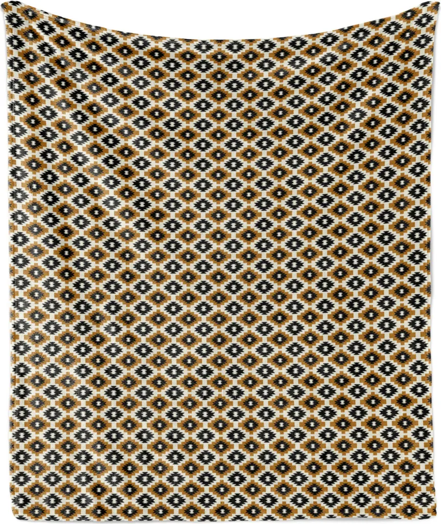 Plaid Etnico 175x230 cm ABAKUHAUS Grigio Scuro - Arredo Moderno