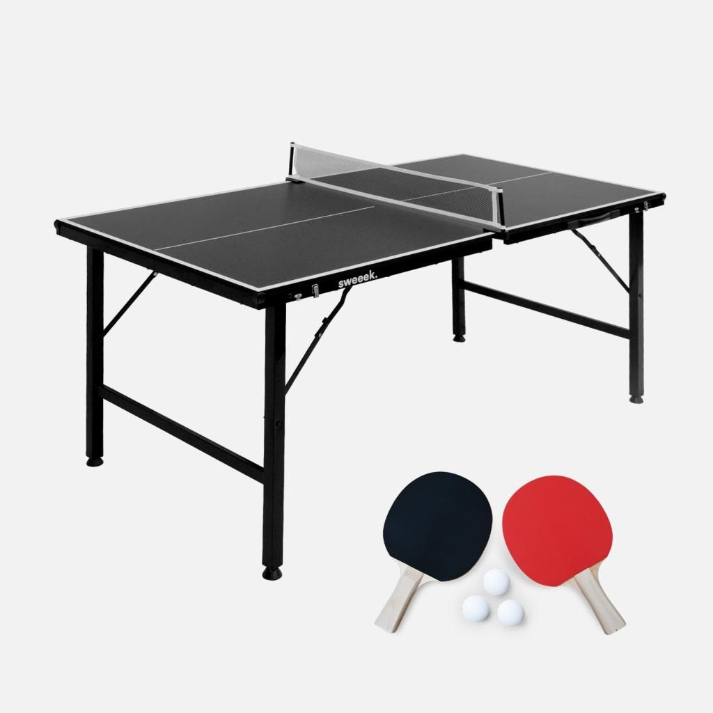 sweeek - Mini-Tischtennisplatte Indoor, klappbar, mit 2 Produktbild 