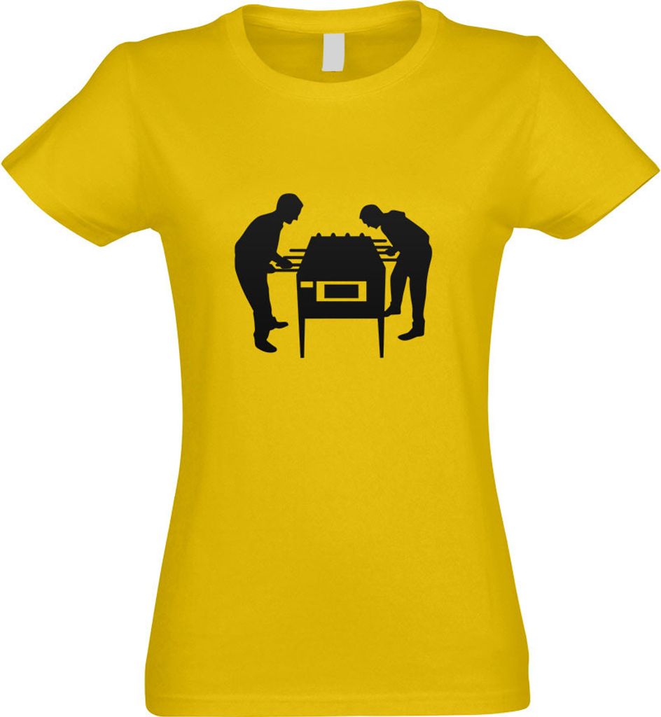 Kiwistar - T-Shirt tailliert - Damen - gelb - Kicker Tischfußball Spieler - mit Motiv Bedruckt - Funshirt Design - Sport - Freizeit - Damen - S