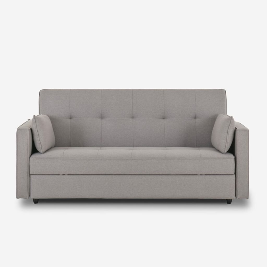 Klassisches 2-sitziges Stoffsofa mit Staukasten Zalto - Hellgrau
